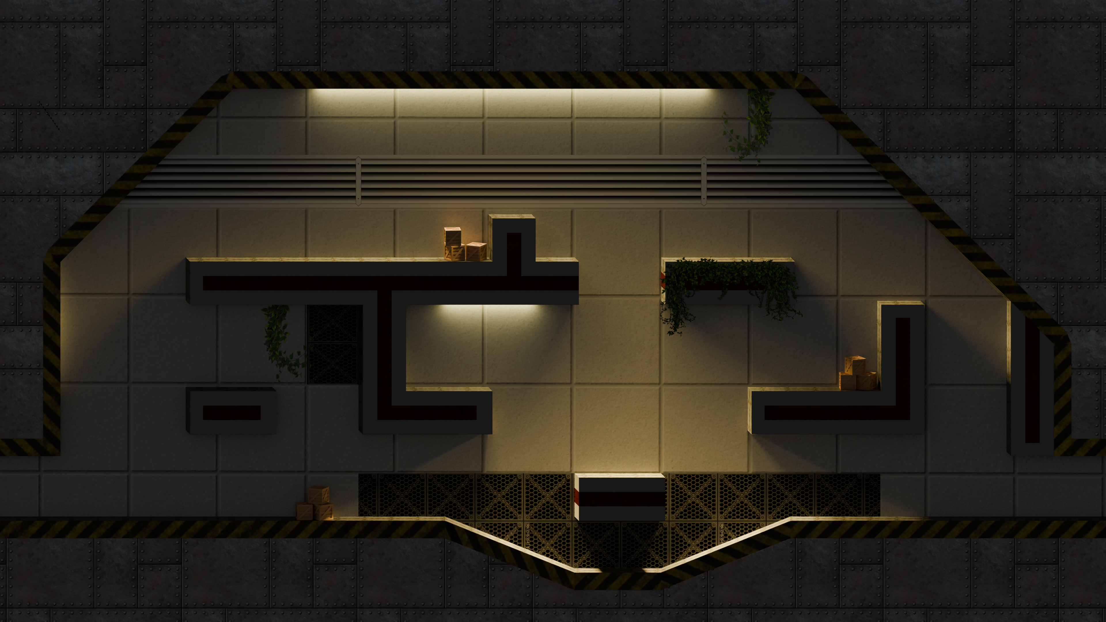2D derelict spaceship interior environment for Project Adam